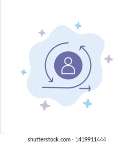 Returning, Visitor, Returning Visitor, Digital Blue Icon on Abstract Cloud Background