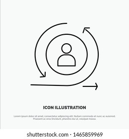 Returning, Visitor, Returning Visitor, Digital Line Icon Vector. Vector Icon Template background
