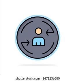 Returning, Visitor, Digital, Marketing Abstract Circle Background Flat color Icon. Vector Icon Template background