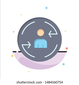 Returning, Visitor, Digital, Marketing Abstract Flat Color Icon Template. Vector Icon Template background