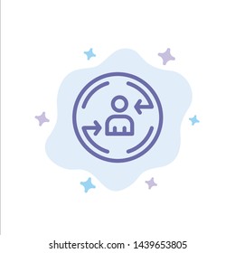 Returning, Visitor, Digital, Marketing Blue Icon on Abstract Cloud Background