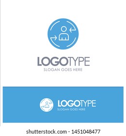 Returning, Visitor, Digital, Marketing Blue Solid Logo with place for tagline
