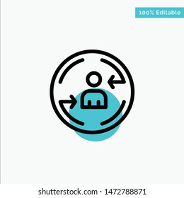 Returning, Visitor, Digital, Marketing turquoise highlight circle point Vector icon
