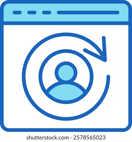 Returning Visitor Icon Blue Vector Illustration
