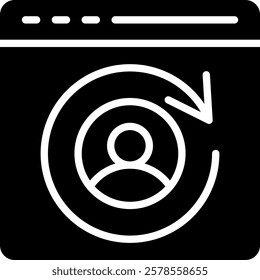 Returning Visitor Icon Glyph Vector Illustration