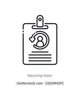 Returning Visitor Icon. Outline Style Icon Design Isolated On White Background