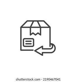 Returns box line icon. linear style sign for mobile concept and web design. Parcel shipping outline vector icon. Symbol, logo illustration. Vector graphics
