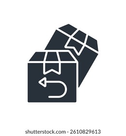 returns icons isolated on White Background. Flat style design