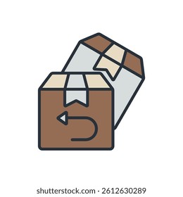 returns icons isolated on White Background. Flat style design