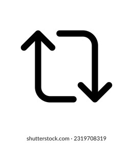 Retweet Arrow Symbol Flat Icon Isolated Vector Illustration