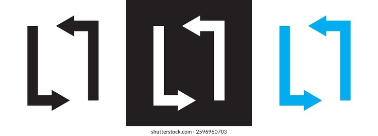 Retweet Arrow.  Vector illustration. isolated on white and black background. EPS 10