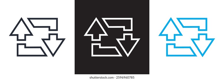 Retweet Arrow.  Vector illustration. isolated on white and black background. EPS 10