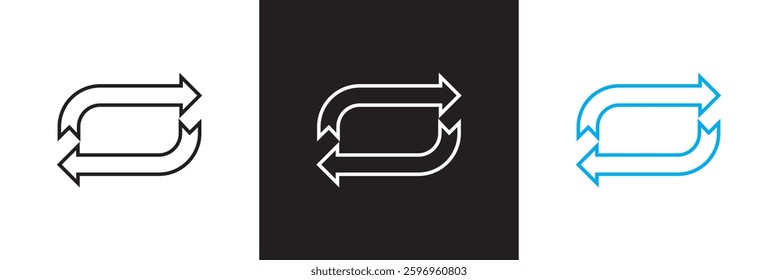 Retweet Arrow.  Vector illustration. isolated on white and black background. EPS 10
