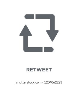 Retweet icon. Retweet design concept from User interface collection. Simple element vector illustration on white background.
