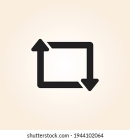retweet icon design. repost icon design vector.