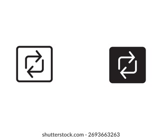 Retweet icon set in two styles . Repost icon vector . Share post icon