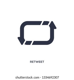 retweet icon. Simple element illustration from user interface concept. retweet editable symbol design on white background. Can be use for web and mobile.