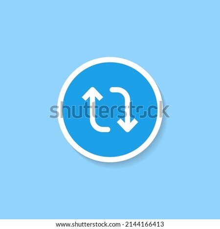 Retweet, Repost Icon Vector in Circle Button. Social Media Element Illustration