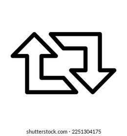 Retweet Vector Line Icon Design