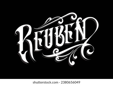 REUBEN word lettering custom style