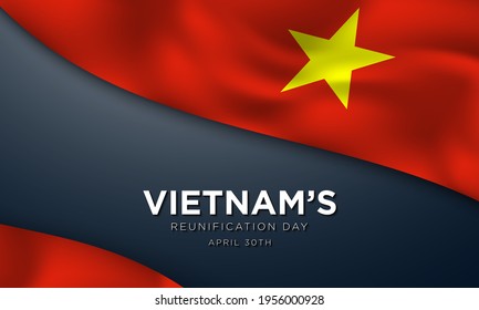 Vietnam’s Reunification Day Background Design. Banner, Poster, Greeting Card. Vector Illustration.