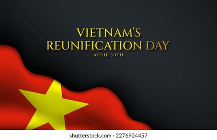 Vietnam’s Reunification Day Background Design. Banner, Poster, Greeting Card. Vector Illustration.