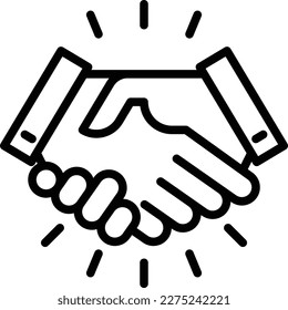 Reunion, collaboration thin line icon, handshake. Modern vector illustration of business partners.