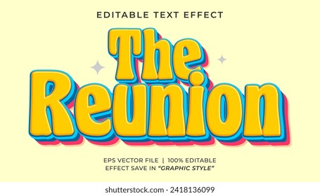 The reunion editable text effect vintage retro style