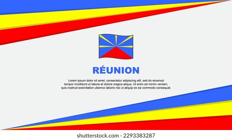 Reunion Flag Abstract Background Design Template. Reunion Independence Day Banner Cartoon Vector Illustration. Design