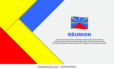 Reunion Flag Abstract Background Design Template. Reunion Independence Day Banner Cartoon Vector Illustration. Illustration