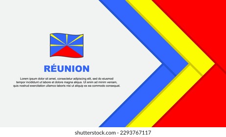 Reunion Flag Abstract Background Design Template. Reunion Independence Day Banner Cartoon Vector Illustration. Cartoon