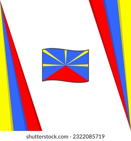 Reunion Flag Abstract Background Design Template. Reunion Independence Day Banner Social Media Post. Flag
