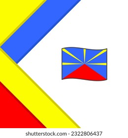 Reunion Flag Abstract Background Design Template. Reunion Independence Day Banner Social Media Post. Illustration