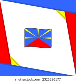 Reunion Flag Abstract Background Design Template. Reunion Independence Day Banner Social Media Post. Independence Day