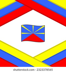 Reunion Flag Abstract Background Design Template. Reunion Independence Day Banner Social Media Post. Template