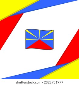 Reunion Flag Abstract Background Design Template. Reunion Independence Day Banner Social Media Post