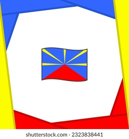 Reunion Flag Abstract Background Design Template. Reunion Independence Day Banner Social Media Post. Banner