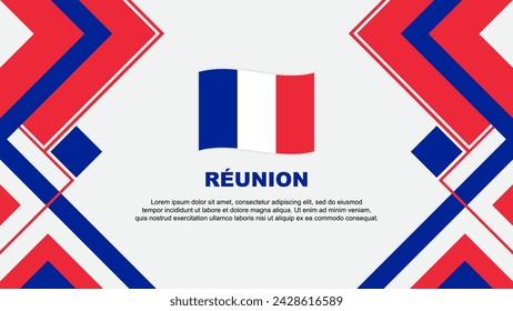 Reunion Flag Abstract Background Design Template. Reunion Independence Day Banner Wallpaper Vector Illustration. Reunion Banner