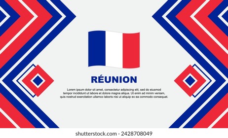Reunion Flag Abstract Background Design Template. Reunion Independence Day Banner Wallpaper Vector Illustration. Reunion Design