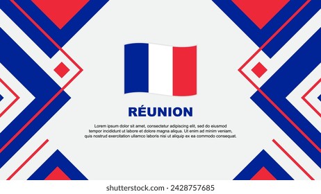 Reunion Flag Abstract Background Design Template. Reunion Independence Day Banner Wallpaper Vector Illustration. Reunion Illustration