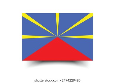 Reunion flag. Flag of Reunion. Flag icon. Standard color. Standard size. Rectangular flag. Computer illustration. Digital illustration. Vector illustration.