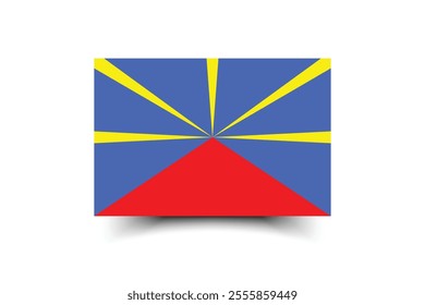 Reunion flag official colors and proportion digital vector illustration