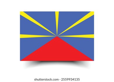 Reunion flag official colors and proportion digital vector illustration
