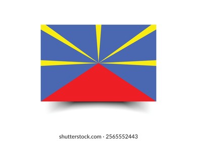 Reunion flag official colors and proportion digital vector illustration