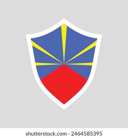 Reunion Flag in Shield Shape Frame