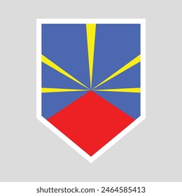 Reunion Flag in Shield Shape Frame