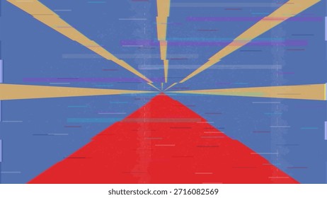 Vector Video de bandera de fallo de reunión, distorsión dividida RGB, ilustración digital abstracta del marco