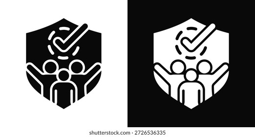 Icono de la reunión blanco y negro estilo de fondo