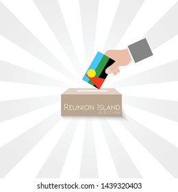 Reunion Island Elections Vote Box Vector