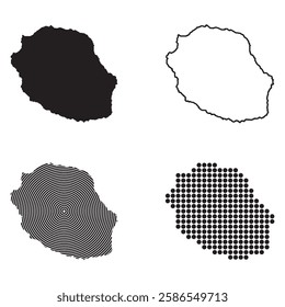 Reunion Map Icon Illustration Element Design